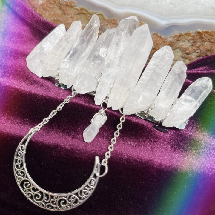 Moon Magic Clear Quartz Hairclip