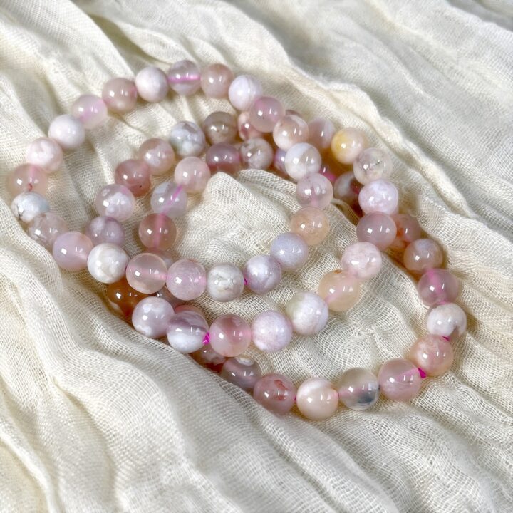 Peace and Beauty Flower Agate Bracelet