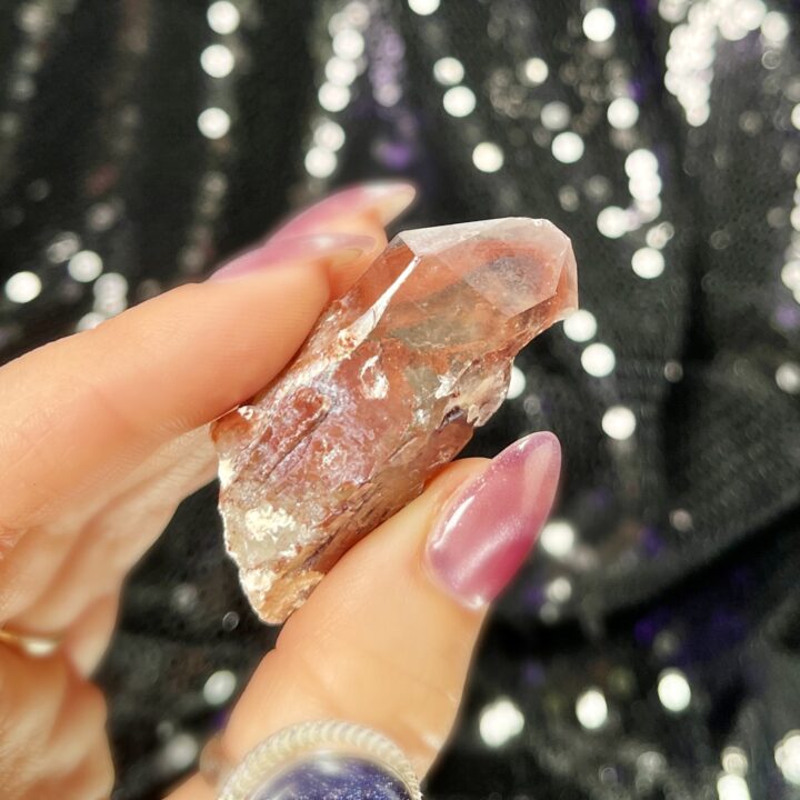 Natural Ishuko Red Phantom Quartz Point