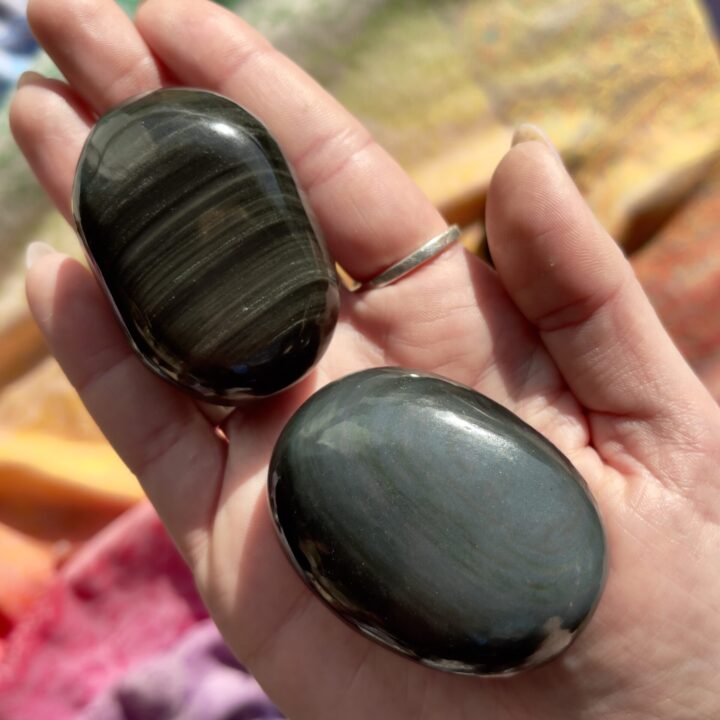 Rainbow Obsidian Releasing Palm Stone