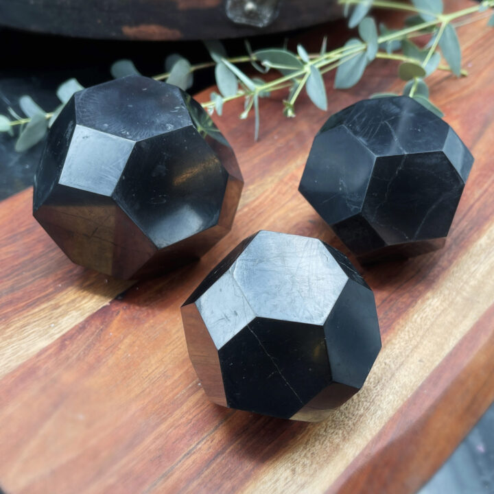 Shungite Clearing Hexagonal Faceted Sphere