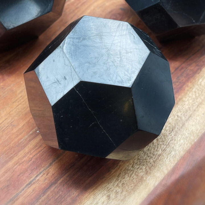 Shungite Clearing Hexagonal Faceted Sphere