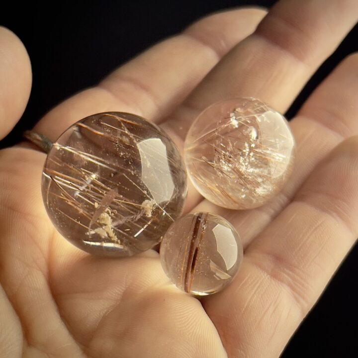 Red Rutilated Quartz Energy Conducting Sphere