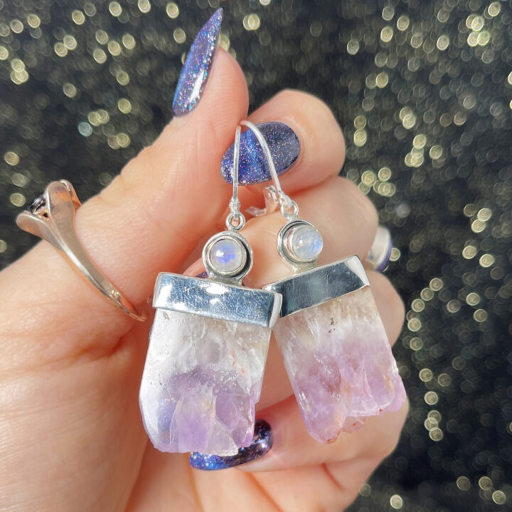 Ametrine and Moonstone Earrings