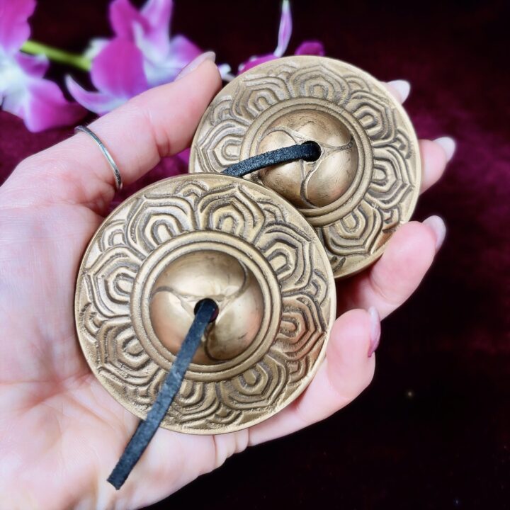 Lotus Flower Brass Tingshas