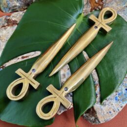 Everlasting Wisdom Brass and Tanzanite Ankh Athame