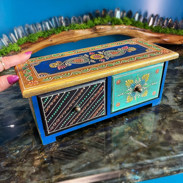 Hand Painted Mango Wood Altar Drawers