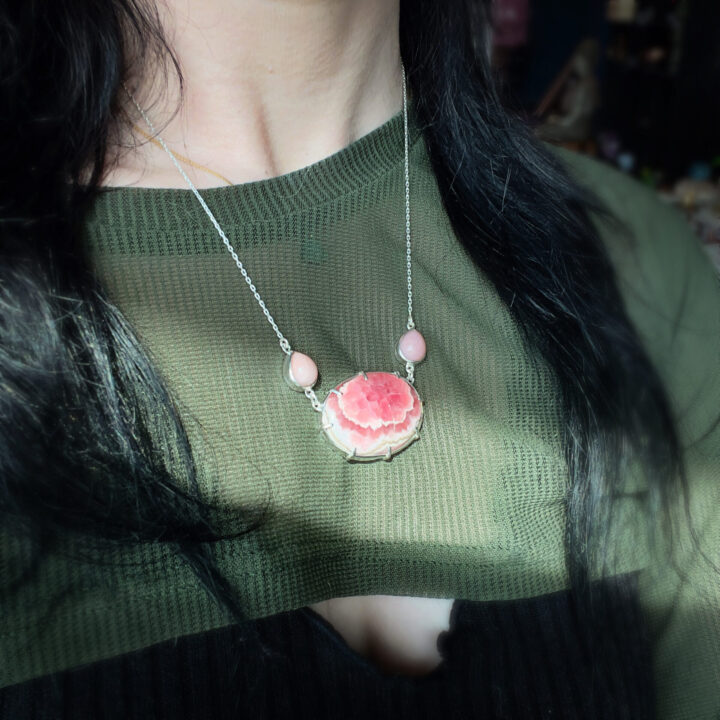 Transform Through Love Rhodochrosite and Pink Opal Necklace