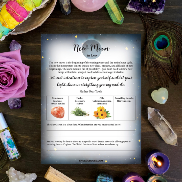 Free Downloadable Leo New Moon Worksheet