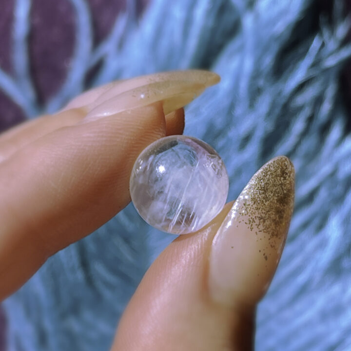 Blue Angel Feather Phantom Quartz Sphere