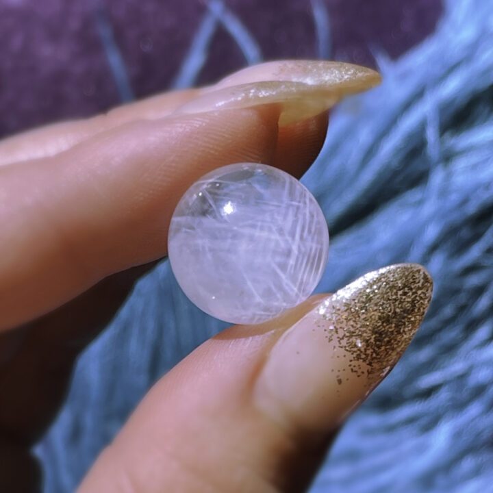 Blue Angel Feather Phantom Quartz Sphere