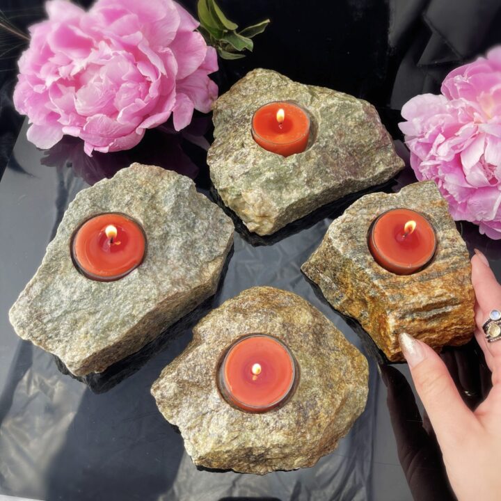 Hessonite Garnet Tea Light Holder