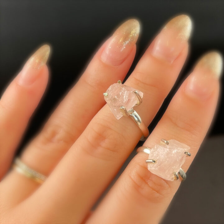 Natural Rose Quartz Ring DD