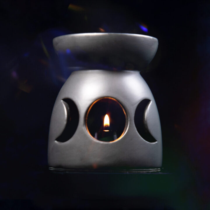 Moon Phase Tea Light Wax Melter with Tea Light