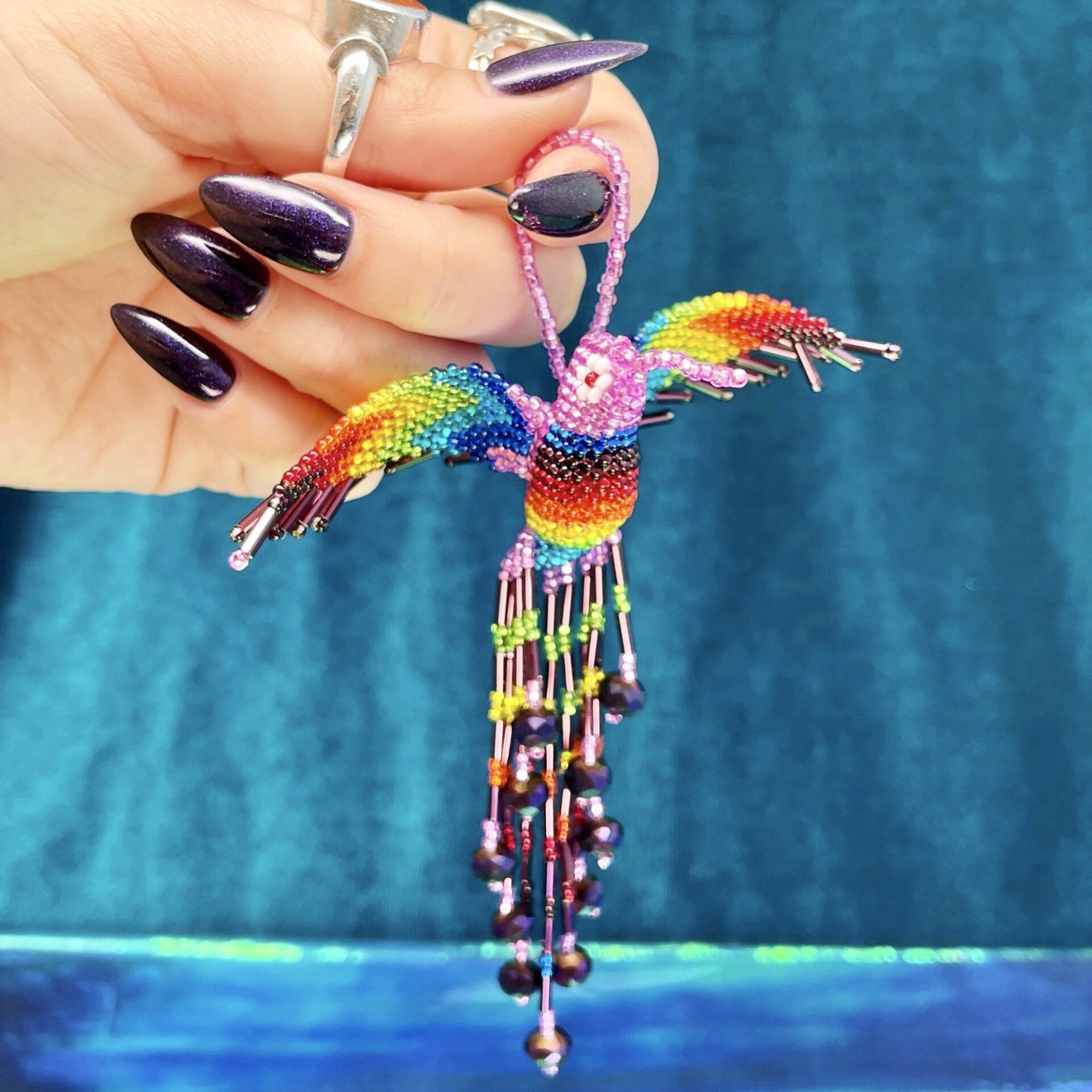 Rainbow Beaded Hummingbird