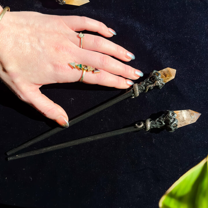 Snake Rutilated Quartz Wand for Transformation