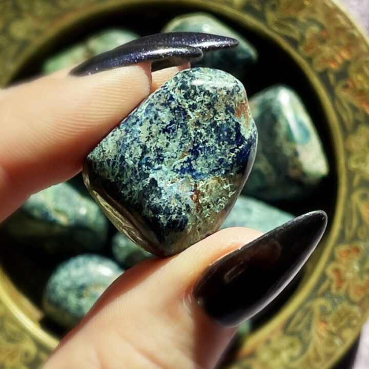 Tumbled Azurite with Malachite