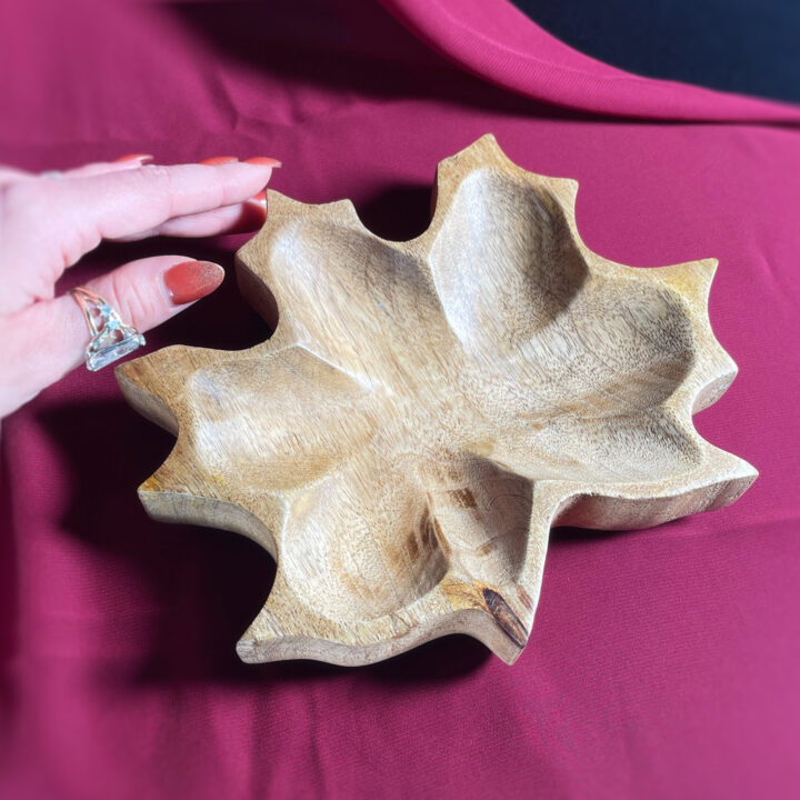 Intuitively Chosen Maple Leaf Mango Wood Altar Bowl