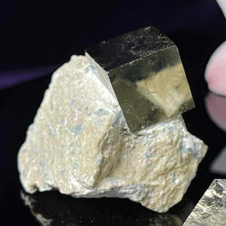 Natural Spanish Cubic Pyrite in Marlstone Matrix