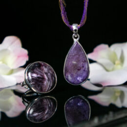 Fearless Wisdom Charoite and Blue Sapphire Jewelry Duo