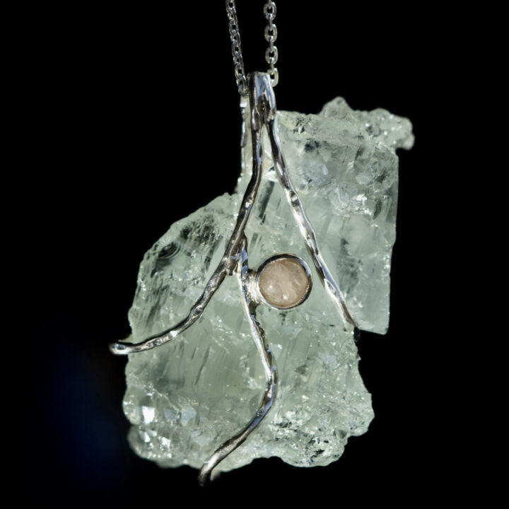 Etched Goshenite and Morganite Love and Attraction Amulet
