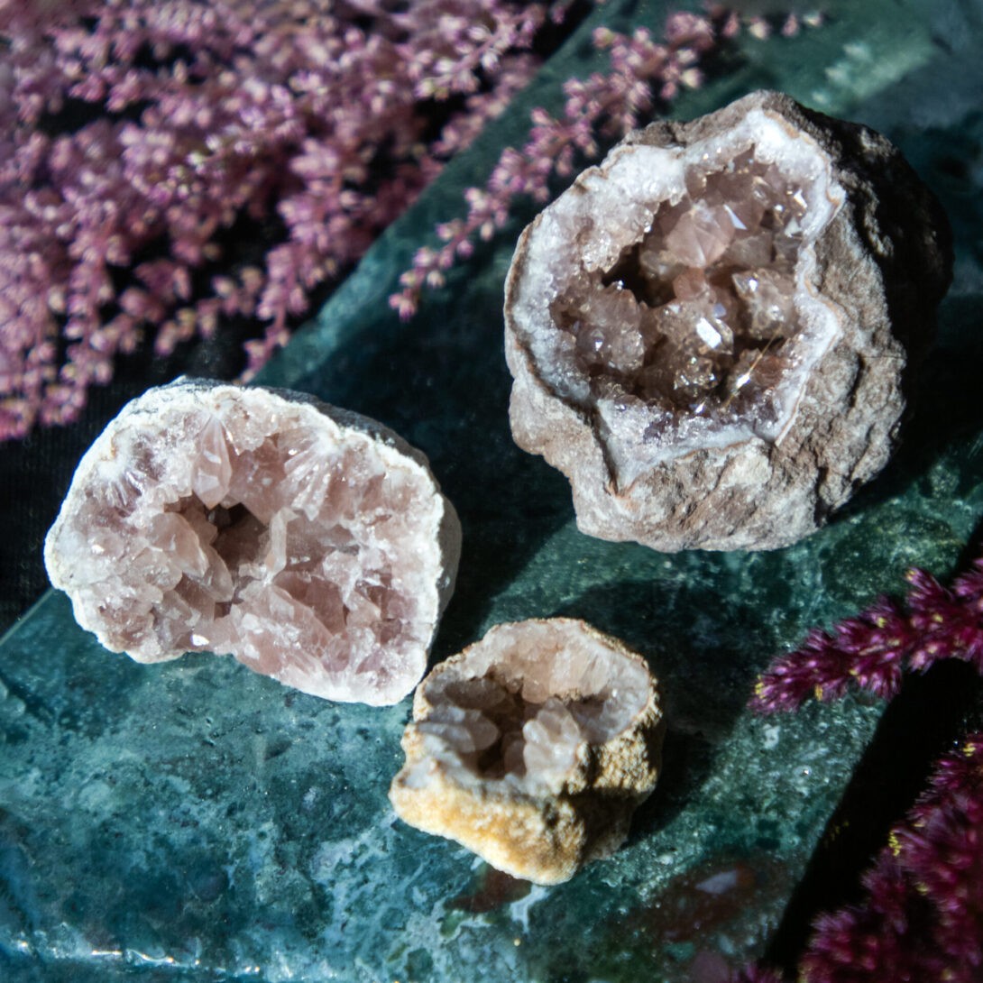 Sage Goddess Heart Healing Pink Amethyst Geode for loving kindness