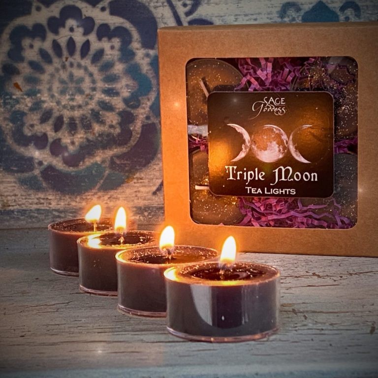 Triple Moon Tea Lights for Moon magic and Divine Femine wisdom