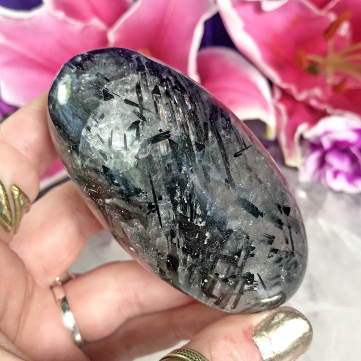 Tourmalinated Quartz Shiva Lingam