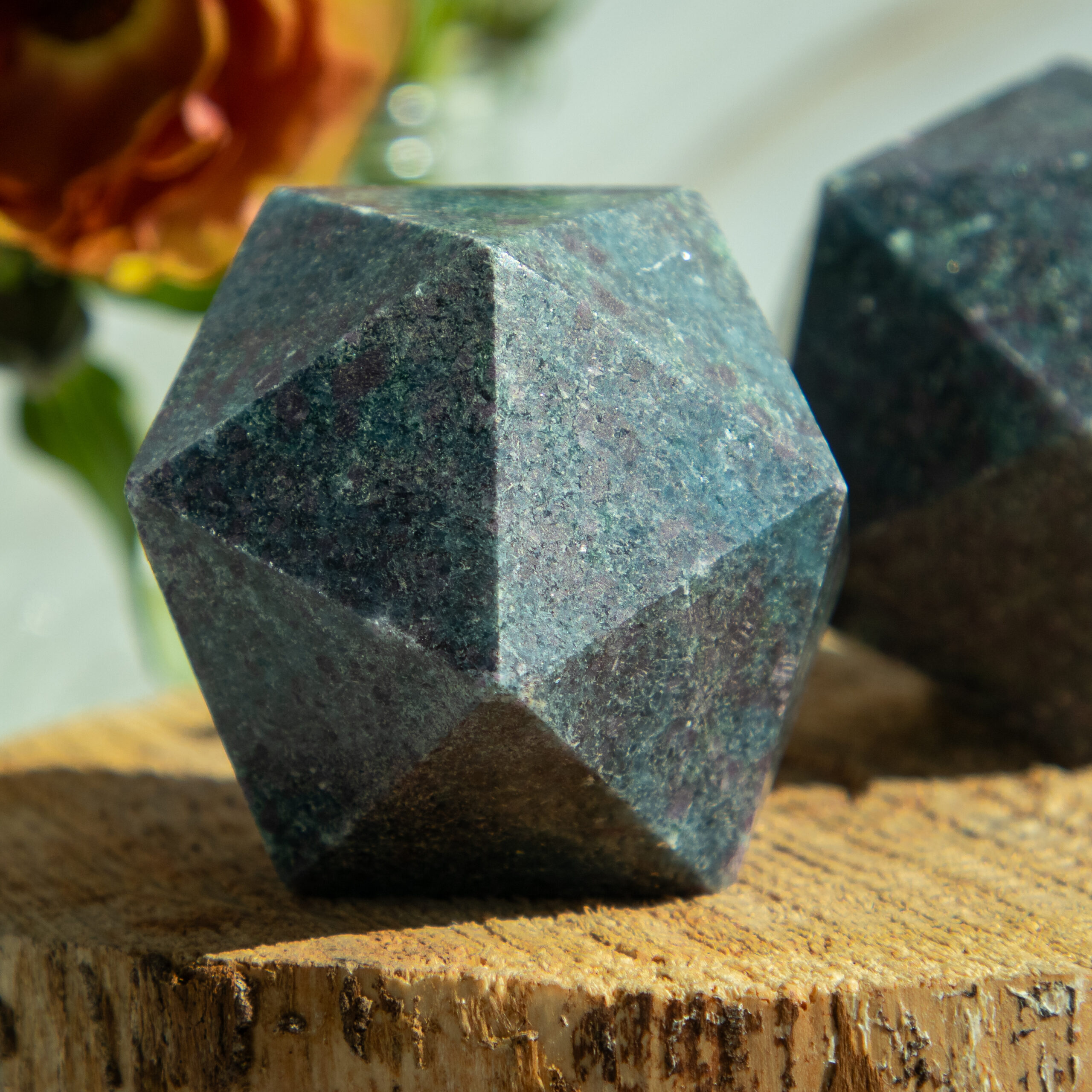 Image of Ruby Kyanite Icosahedron