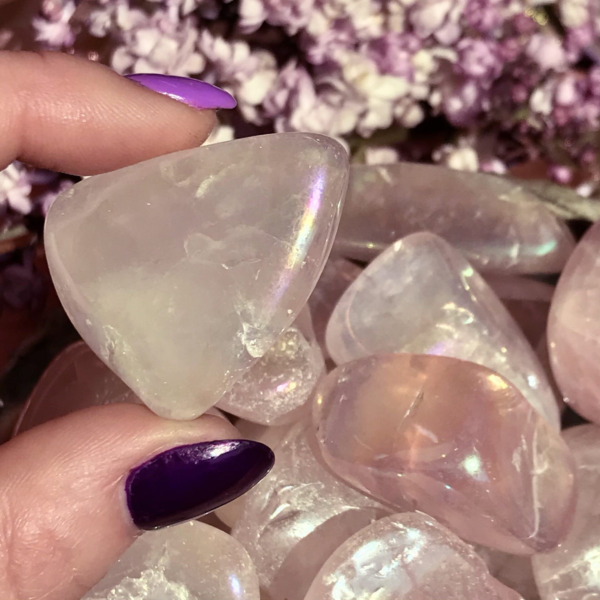 Angel Aura Rose Quartz Tumbled