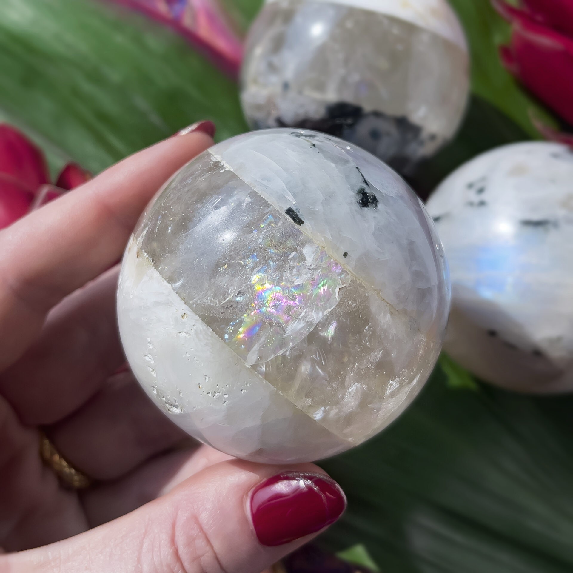 Clear Quartz and Tanzanite Crystal Ball Ring by Sage Goddess