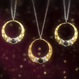 Triple Moon Hematite Necklace
