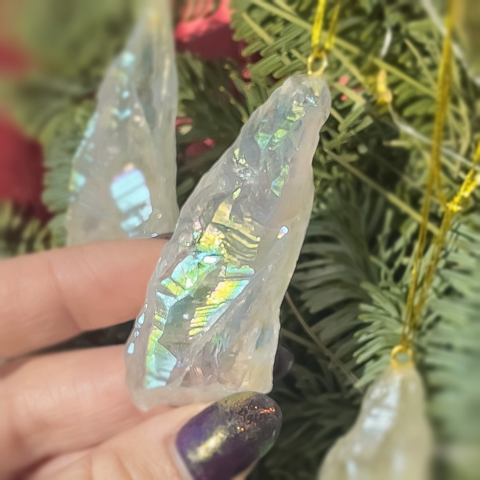 Sage Goddess Gemstone Sale: Angel Aura Quartz Point Ring