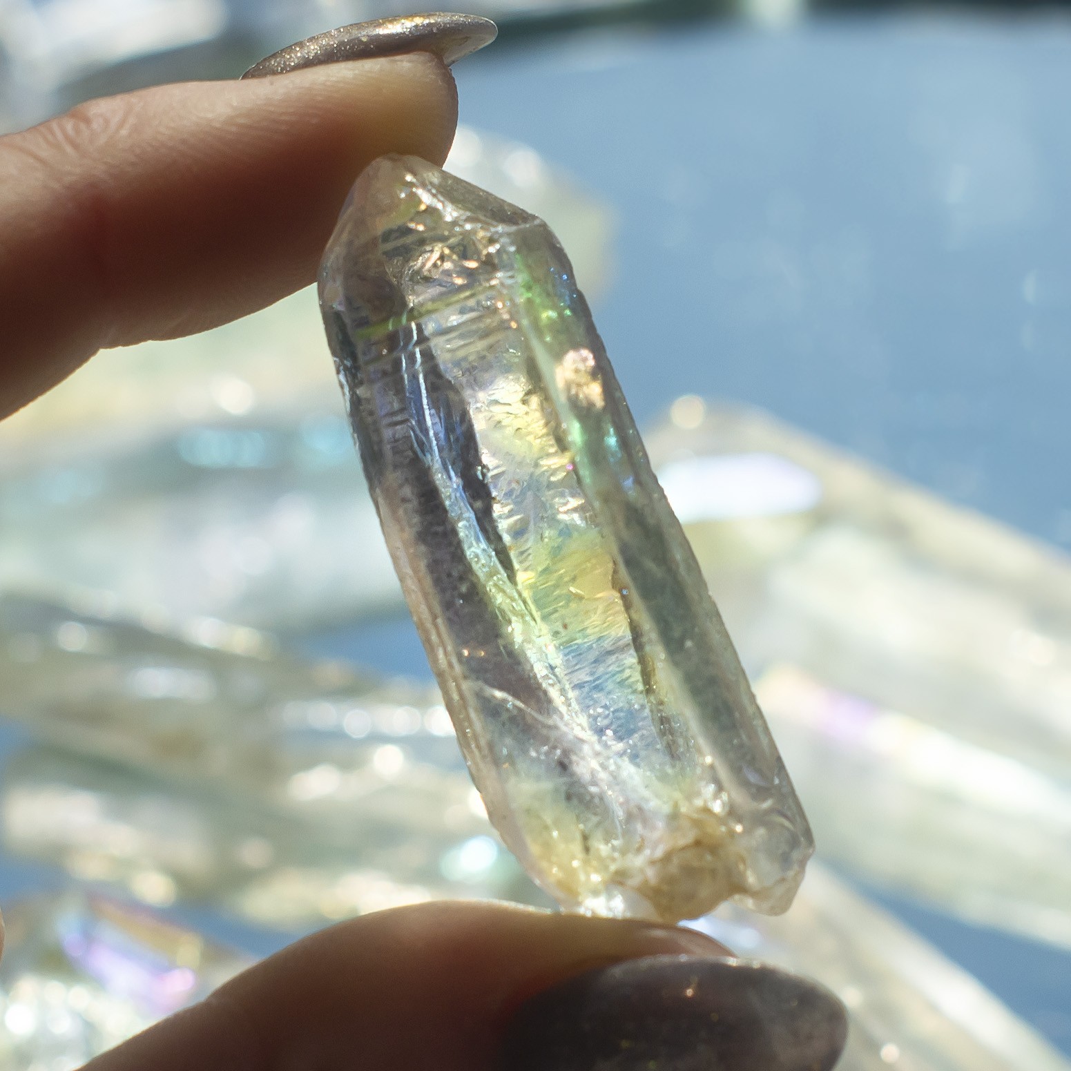 Sage Goddess Gemstone Sale: Angel Aura Quartz Point Ring