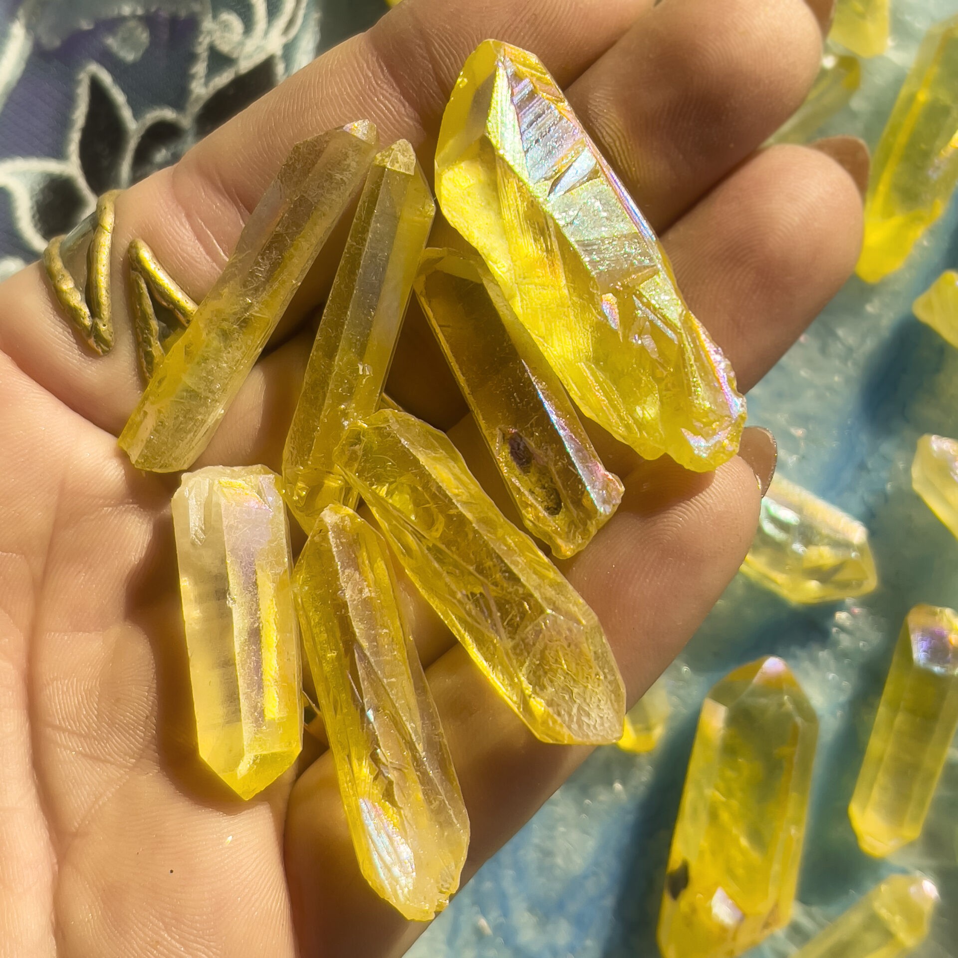 Yellow Aura Quartz Point