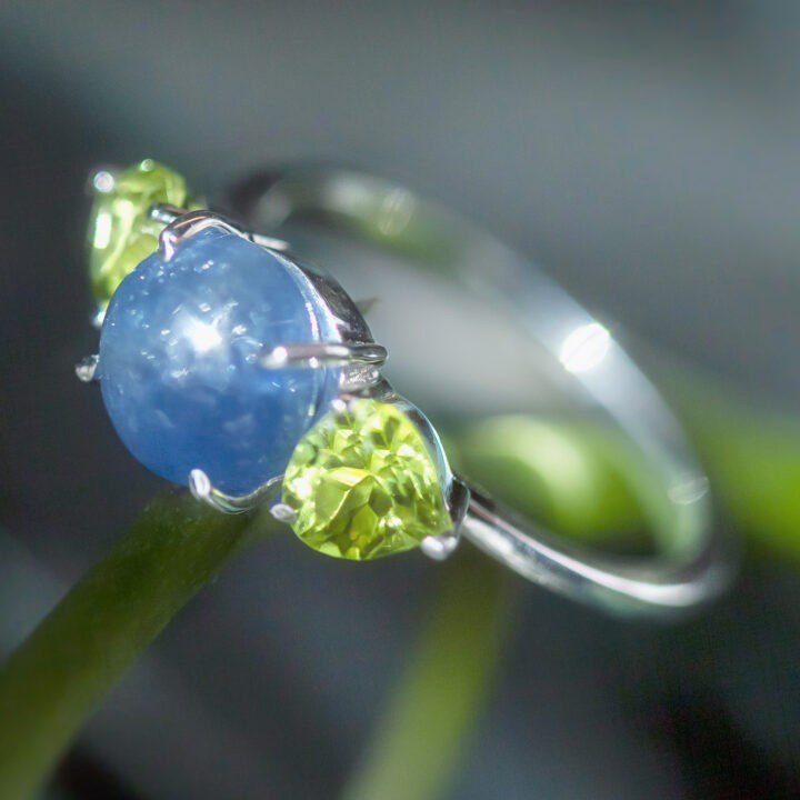 Abundant Wisdom Sapphire and Peridot Ring