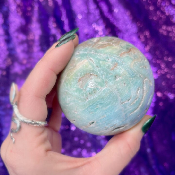 Blue Aragonite Sphere