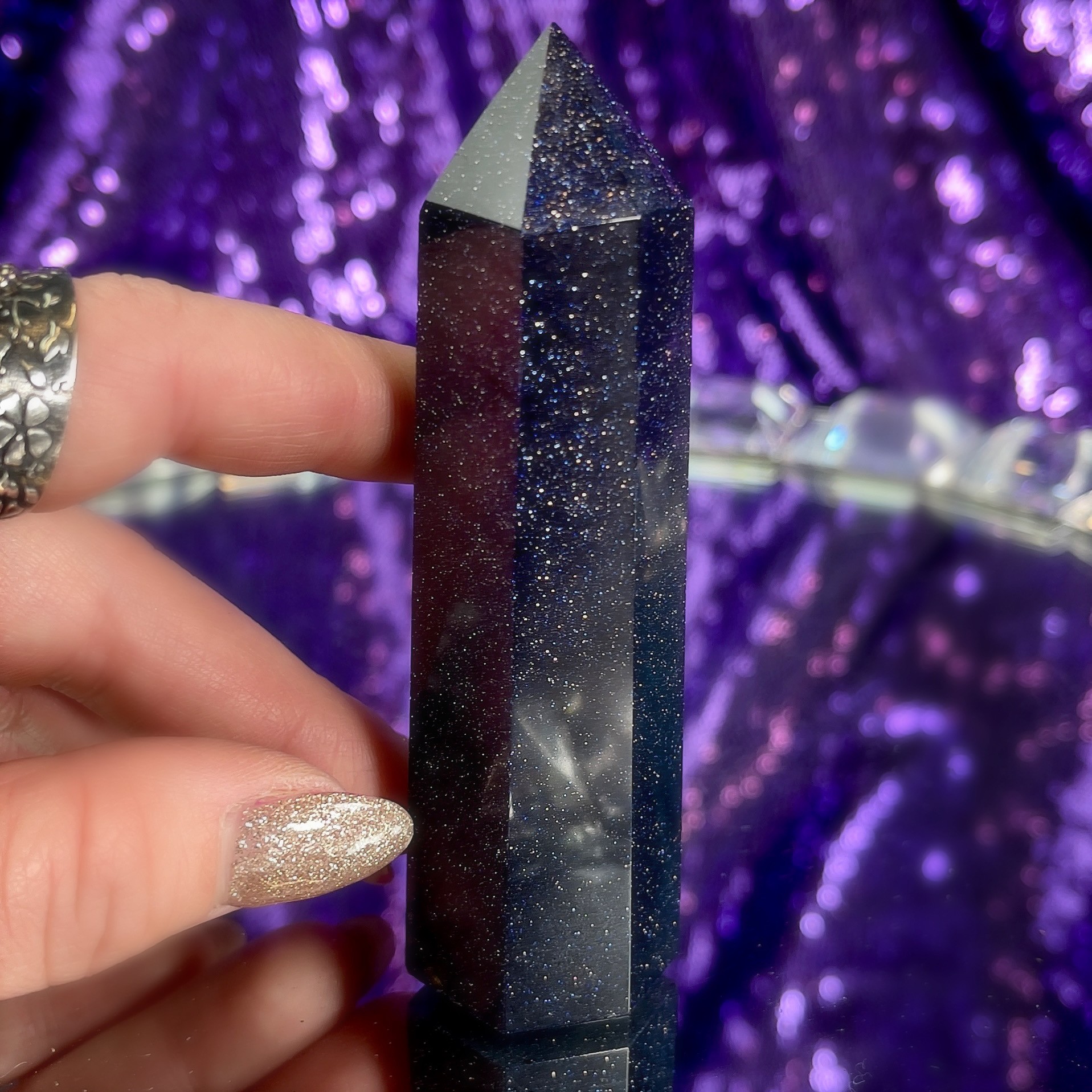 Sage Goddess Gemstone Sale: Blue Goldstone Generator