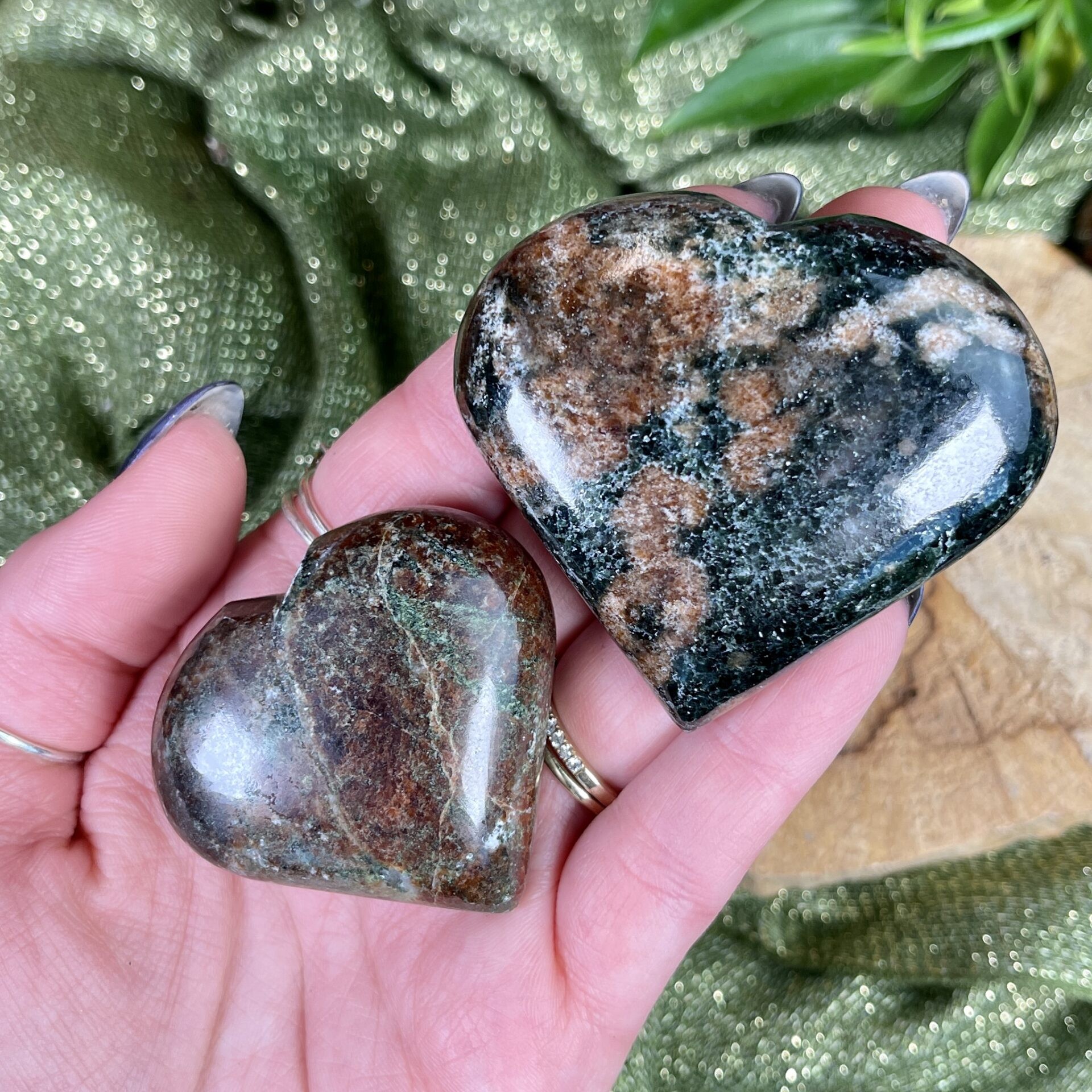 Duo Garnet Grounded Healing Heart