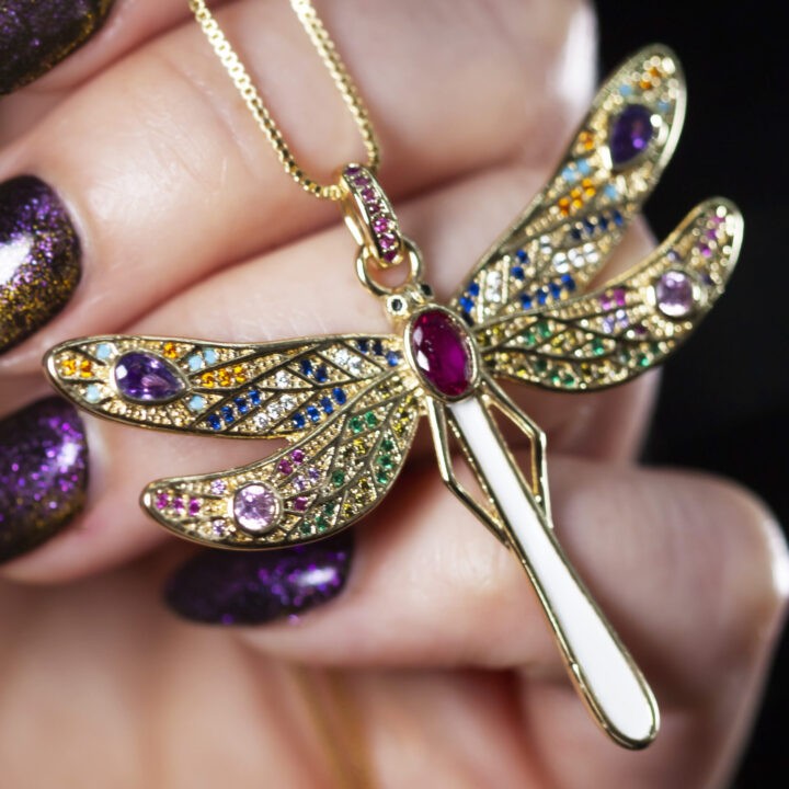 Reimagine Dragonfly with Zircon Pendant