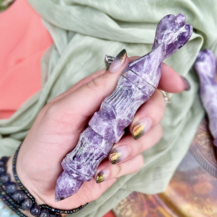 Lepidolite Angel of Peace Wand