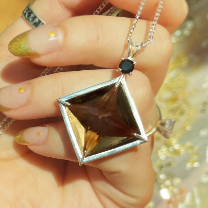 Smoky Quartz Magician Pendant with Black Tourmaline