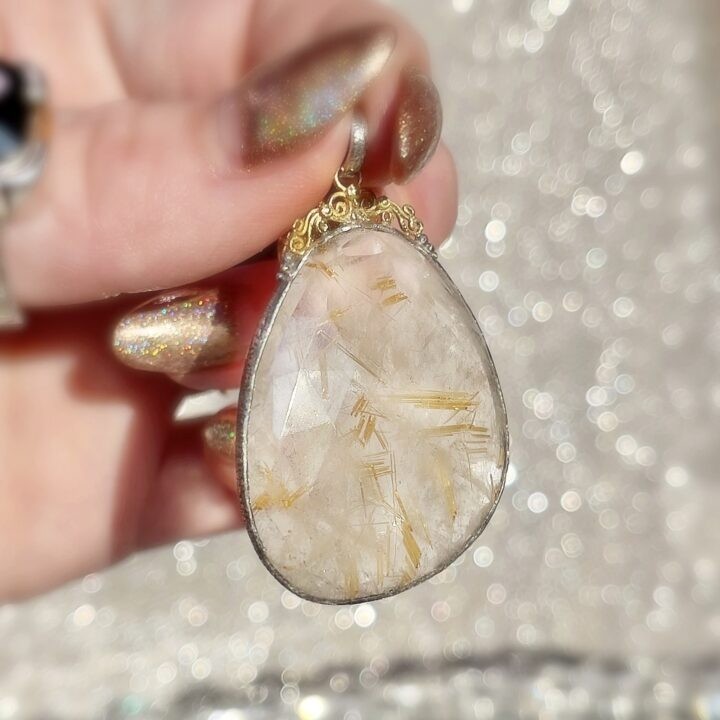 Faceted Golden Rutile Pendant