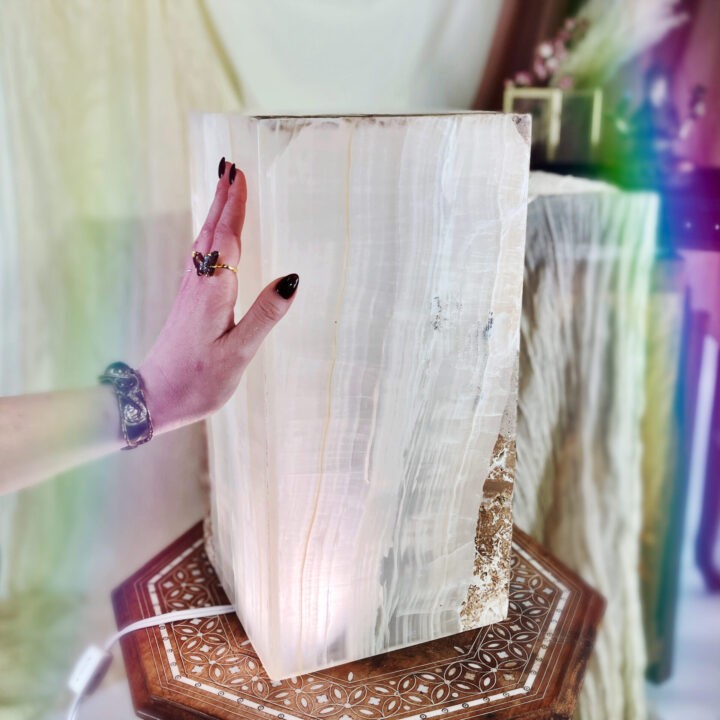 White Onyx Prism Lamp