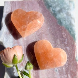 Orange Selenite Heart