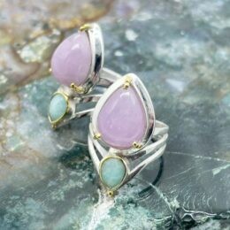 Speak from the Heart Kunzite and Amazonite Ring