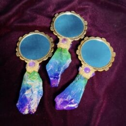 Amethyst & Rainbow Aura Quartz Mirror