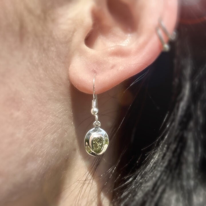 Natural Moldavite Earrings