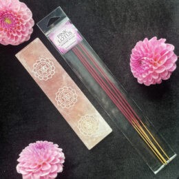 Heart Chakra Rose Quartz Incense Holder & Pink Lotus Incense Sticks