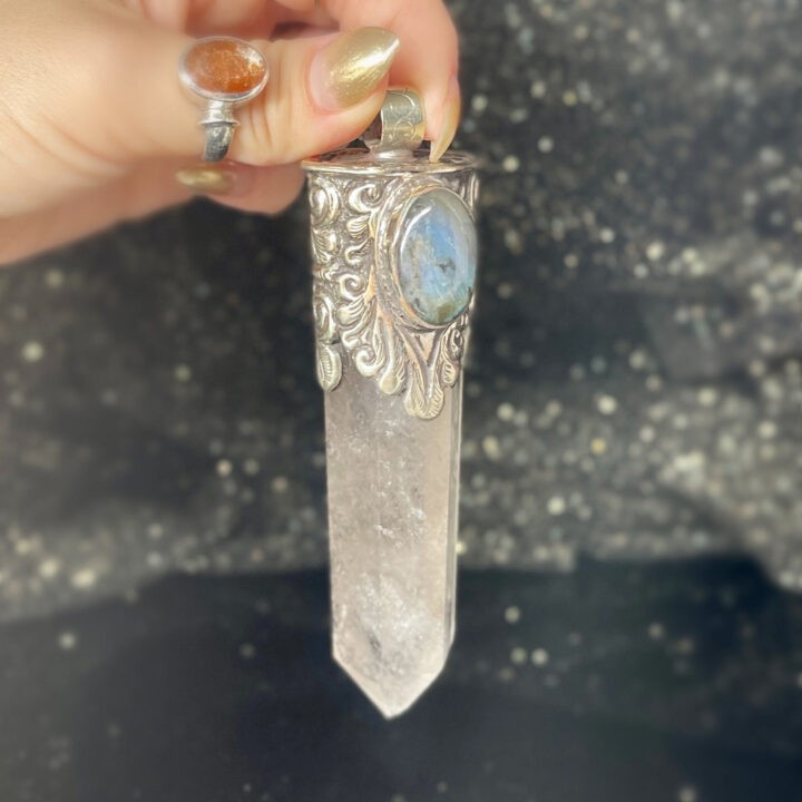 Smoky Quartz and Labradorite Pendant